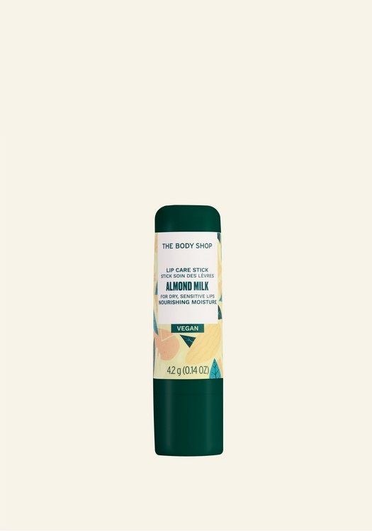 THE BODY SHOP Almond Milk Lip Care Stick – Moisturising Lip Balm for Dry, Sensitive Lips, With Shea Butter & Coconut Oil, 98% Natural Ingredients, Softening & Nourishing, 4.2g - Image 1