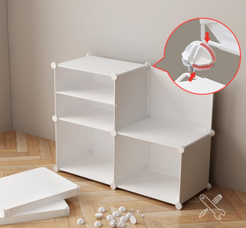 Kuber Industries Kuber Industries Plastic 6-Tier Foldable Shoe Rack/Stand | Shoes Storage Box/Cabinet Organizer with Lids | Shoe Stand for Home Outdoor | JL1C6TWH | White  - Image 2