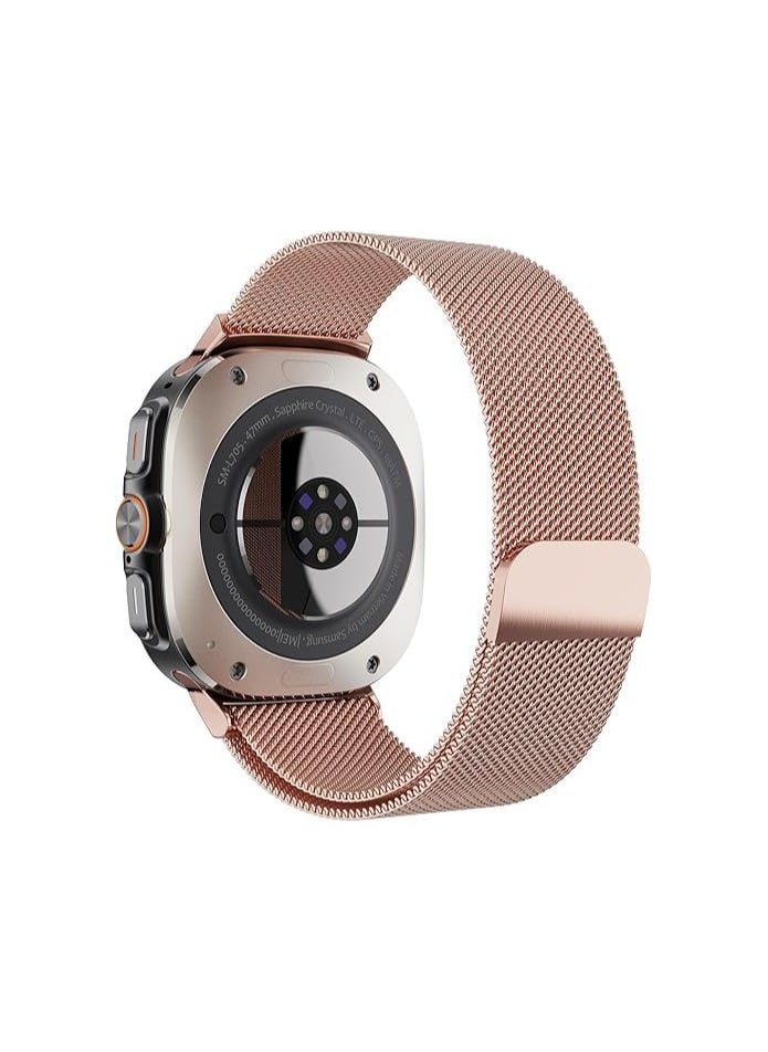 Generic Replacement Band for Samsung Galaxy Watch Ultra 47mm 2024 Band Magnetic Stainless Steel Strap Loop Watch Band Sports Straps (Pink)  - Image 4