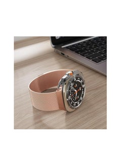 Generic Replacement Band for Samsung Galaxy Watch Ultra 47mm 2024 Band Magnetic Stainless Steel Strap Loop Watch Band Sports Straps (Pink)  - Image 3