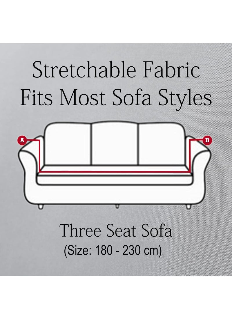 Styleys Styleys Universal Triple Seater Sofa Cover Big Elasticity Cover for Couch Flexible Stretch Sofa Slipcover (3 Seater, 180-230 cms, Grey, SLMH-81)  - Image 4