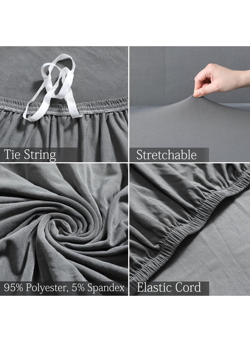 Styleys Styleys Universal Triple Seater Sofa Cover Big Elasticity Cover for Couch Flexible Stretch Sofa Slipcover (3 Seater, 180-230 cms, Grey, SLMH-81)  - Image 3