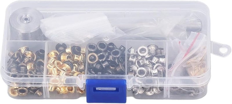 DIY Grommet Tool Kit with 320 Metal Eyelets Hole Punch Base Storage Box for Clothing Bags - Image 4