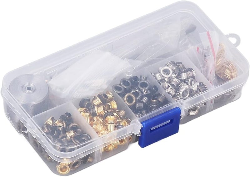 DIY Grommet Tool Kit with 320 Metal Eyelets Hole Punch Base Storage Box for Clothing Bags - Image 3