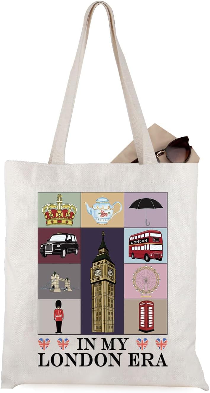 WCGXKO WCGXKO London Vacation Gift Tote Bag for Travelers