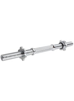Generic Chromed Threaded Dumbbell Weightlifting Bar Handle with Spin Locks, 40CM  - Image 1