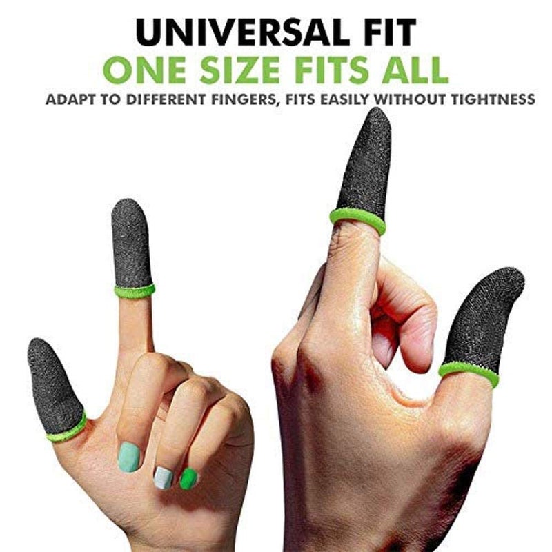 TYROCX Anti Slip Mobile Gaming Finger Sleeve (2 Pieces) 1 Pair for PUBG/Free Fire/CODM - Pack of 1- Green - Image 4