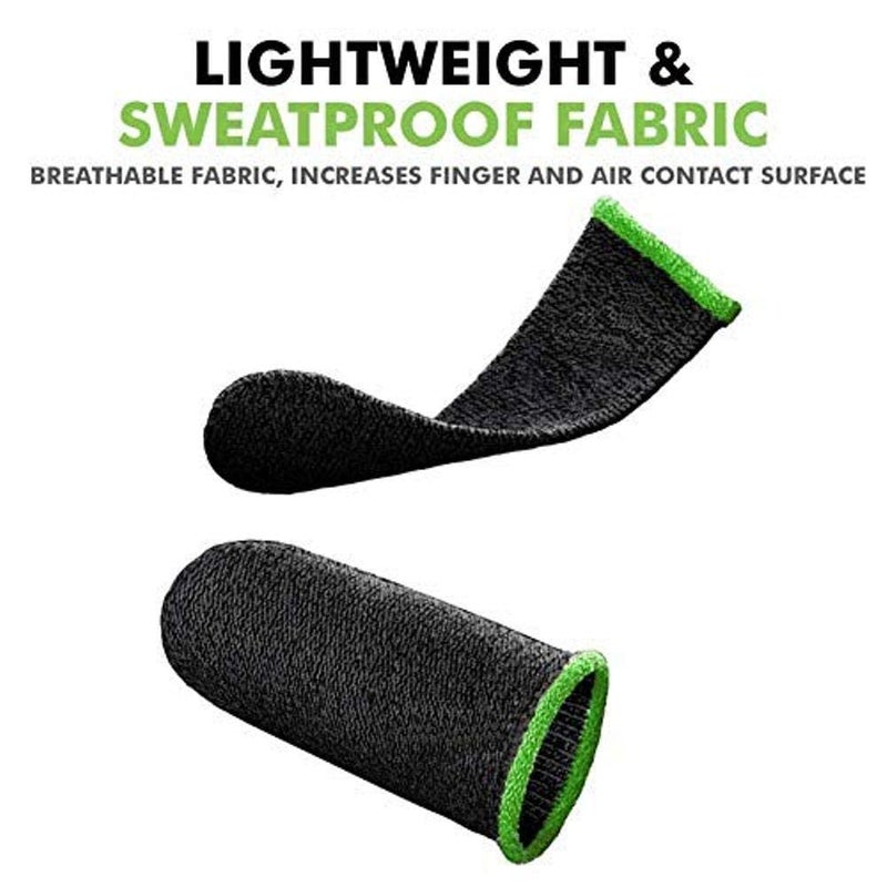 TYROCX Anti Slip Mobile Gaming Finger Sleeve (2 Pieces) 1 Pair for PUBG/Free Fire/CODM - Pack of 1- Green - Image 2
