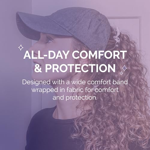 Curl Keeper Badazz Backless Curl Cap, Denim Blue - Open-Back Ponytail Hat Designed for Curly Hair - Flexible Cap Perfect for Natural Curly Hair, Messy Buns & Ponytails - Image 3