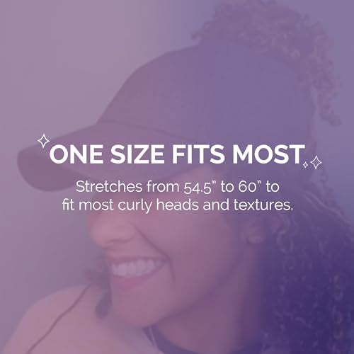 Curl Keeper Badazz Backless Curl Cap, Denim Blue - Open-Back Ponytail Hat Designed for Curly Hair - Flexible Cap Perfect for Natural Curly Hair, Messy Buns & Ponytails - Image 5