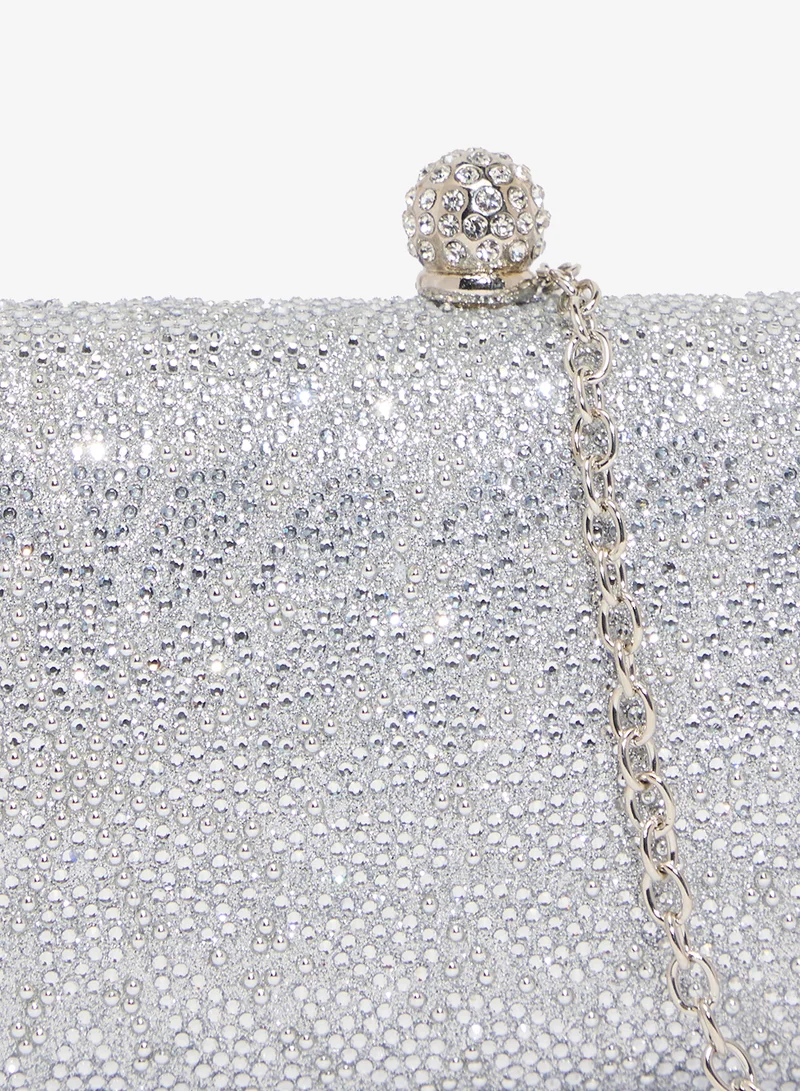 خزانة حقيبة معدنية مطبوعة بتفاصيل فضية