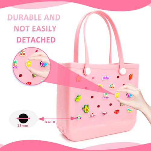 QTKJ 16 Pcs Accessories for Bogg Bag, Rubber Summer Decoration for Bogg Bag Charms, Compatible with Women Rubber Beach Bag Tote Handbag - Image 2