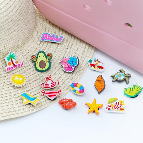QTKJ 16 Pcs Accessories for Bogg Bag, Rubber Summer Decoration for Bogg Bag Charms, Compatible with Women Rubber Beach Bag Tote Handbag - Image 5