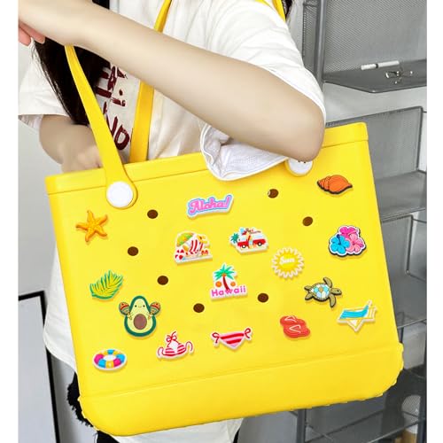 QTKJ 16 Pcs Accessories for Bogg Bag, Rubber Summer Decoration for Bogg Bag Charms, Compatible with Women Rubber Beach Bag Tote Handbag - Image 3