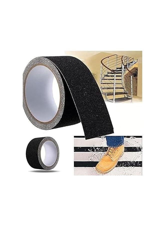 PROMASS 5m Roll Of Anti Slip Tape Stickers For Stairs Decking Strips For Stair Floor Bathroom Self Adhesive(Black)  - Image 3