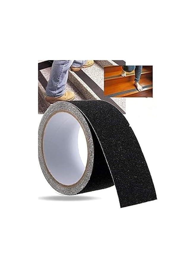 PROMASS 5m Roll Of Anti Slip Tape Stickers For Stairs Decking Strips For Stair Floor Bathroom Self Adhesive(Black)  - Image 4