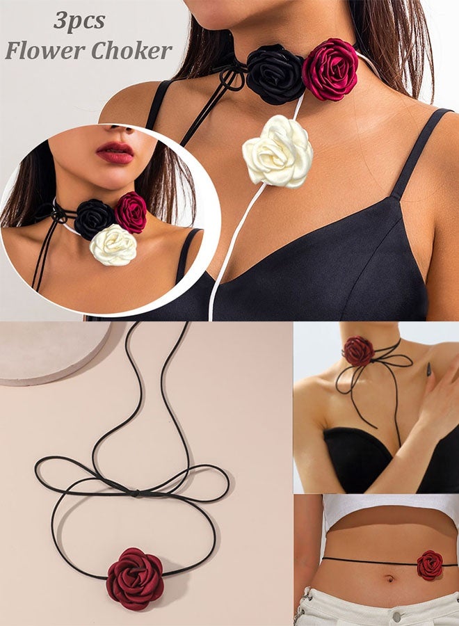 Lemon 3pcs Choker Necklace for Women,  Velvet Choker Set Layered  Choker Necklaces Classic Chokers for Women Adjustable Gothic Lace Collar Necklace for Party Cosplay  Birthday Gifts  - Image 2