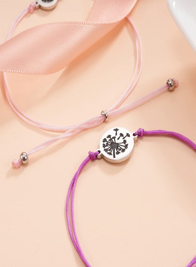MANVEN Kindergarten Bracelet Mommy and Me First Day of School Bracelets for Mom and Daughter Back to school Gifts Mother and Daughter Bracelets Matching Heart Wish Bracelets (Dandelion Colorful) - Image 3
