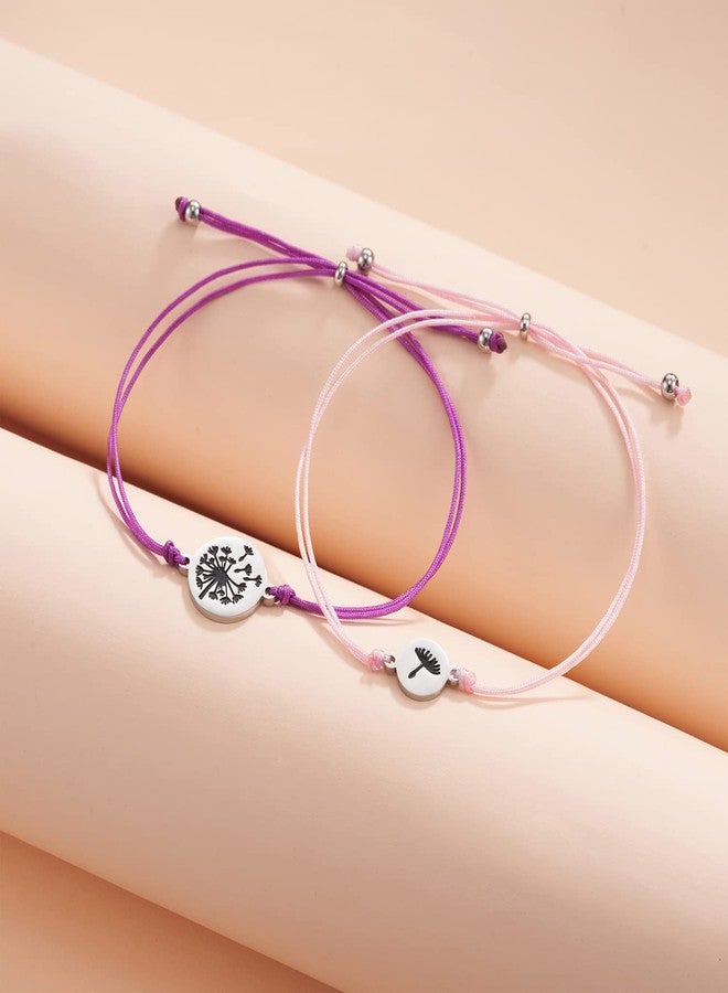MANVEN Kindergarten Bracelet Mommy and Me First Day of School Bracelets for Mom and Daughter Back to school Gifts Mother and Daughter Bracelets Matching Heart Wish Bracelets (Dandelion Colorful) - Image 2