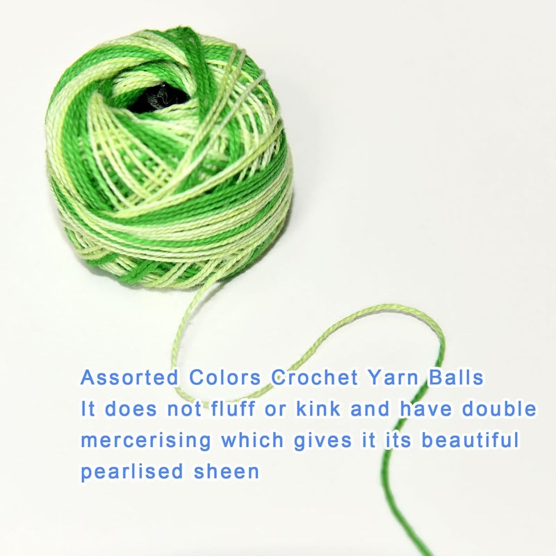 colored bird Crochet Thread 10 Balls Cardinal Size 8 for Crochet Hardanger Cross Stitch Needlepoint Hand Embroidery (Variegated Dark Colors Series) - Image 4