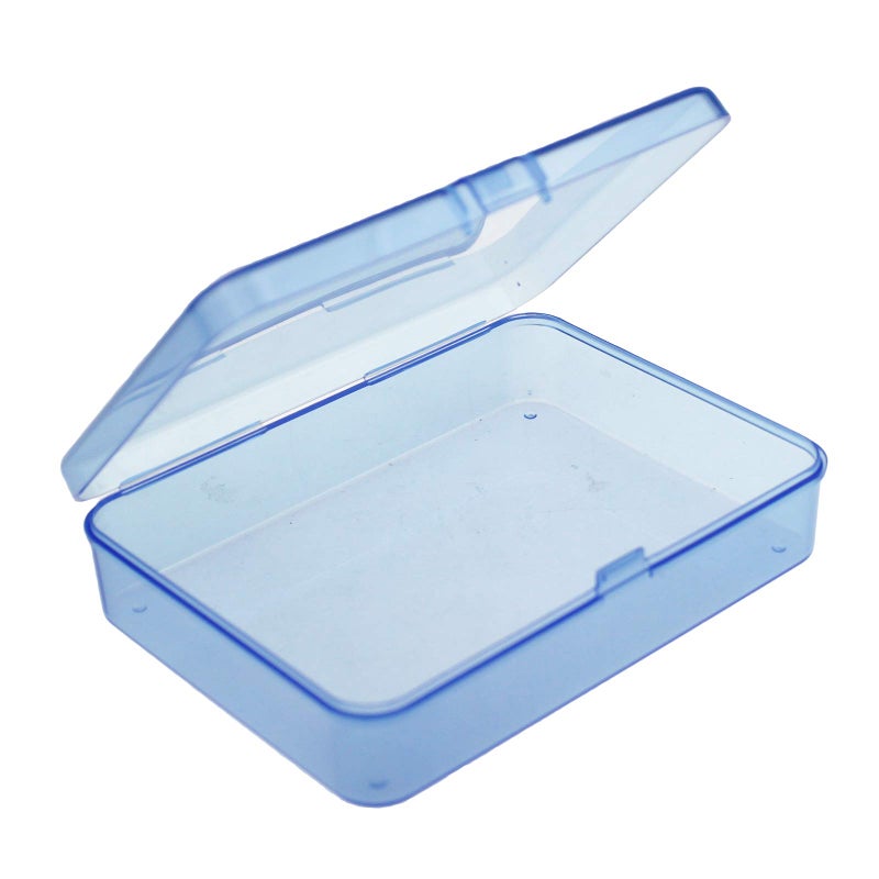 Goodma 8 Pieces Rectangular Plastic Boxes Empty Storage Organizer Containers with Hinged Lids for Small Items and Other Craft Projects (Blue, 4.5 x 3.3 x 1.1 inch) - Image 4