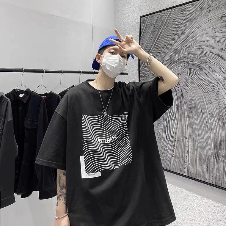 Printed short sleeve trendy T-shirt for boys Hong Kong style summer new Korean style fashionable brand loose half sleeve T-shirt student top - Image 4