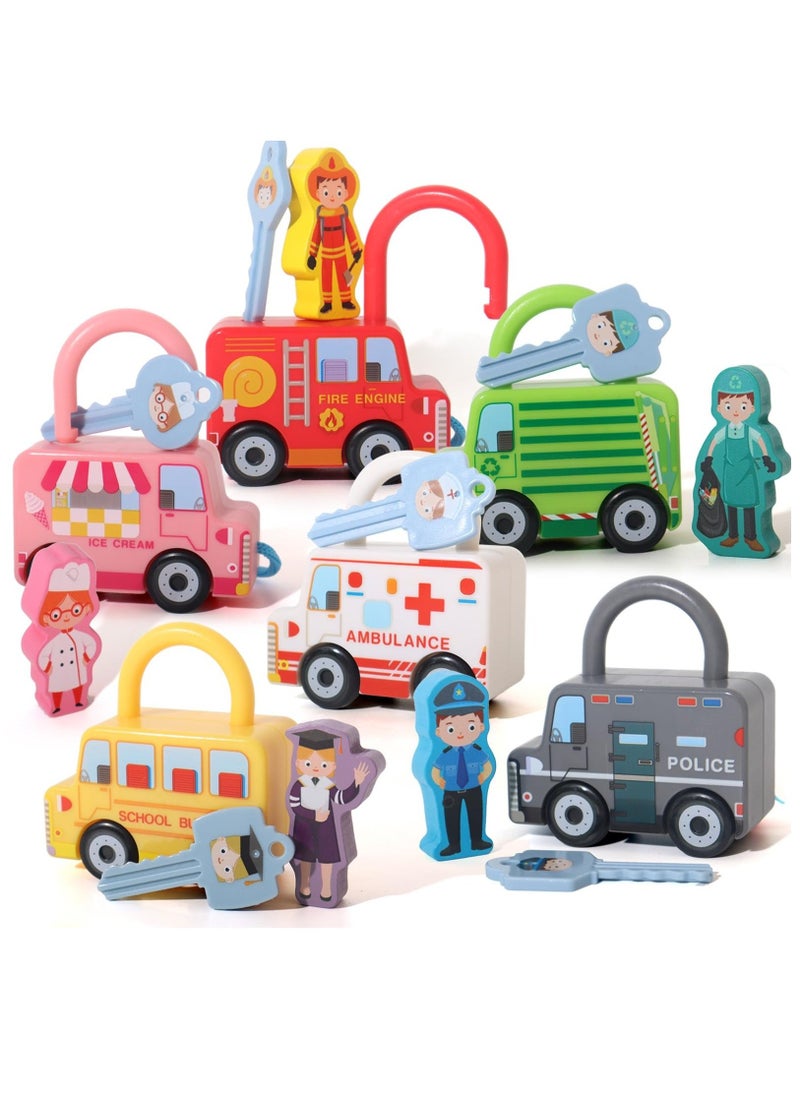 Generic - Montessori Toy for 36+ Months Old Toddler, Lock and Key Car Toys, Toddler Sensory Fine Motor Skills Toys, Gifts Age 3 4 5 Year Old Boys Girls - Image 1