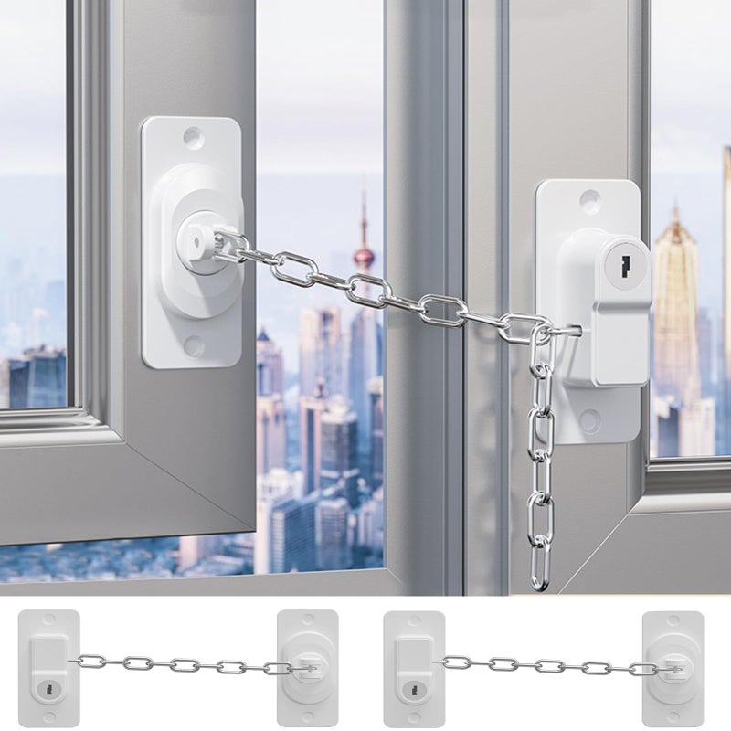 CMINGJ ï¼ˆ2 Packï¼‰Child Safety Locks, Adjustable Refrigerator Lock with Keys, for Fridge, Cabinets, Drawers, Dishwasher, Toilet and Child Safety Cabinet Lock, for Child,Kids and Toddlers - Image 1
