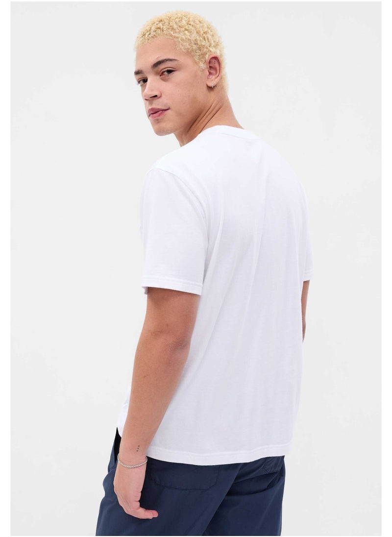 LOUD UNIVERSE Men's White Crew Neck T-Shirt – Short Sleeve Soft Cotton Tee Printed  - Image 2