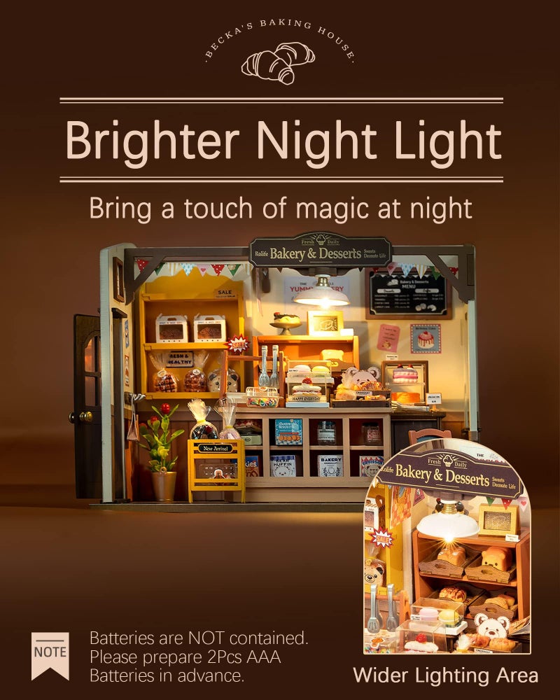 Rolife Miniature House Kit for Beginners-1:20 DIY Miniature Dollhouse Kit with LED Lights-Tiny House Crafts for Adults-Birthday Gifts Hobbies for Women and Men - Image 5