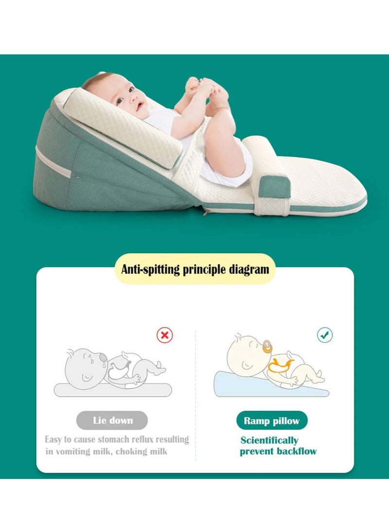 Generic - Baby Care Pillow, Baby Anti Spill Pillow, Baby Travel Bed, Baby Care Bed Wedge Sleep Pillow, Anti Backflow Pillow, Adjustable Height 0-30 °, Relieves Vomiting Milk - Image 1