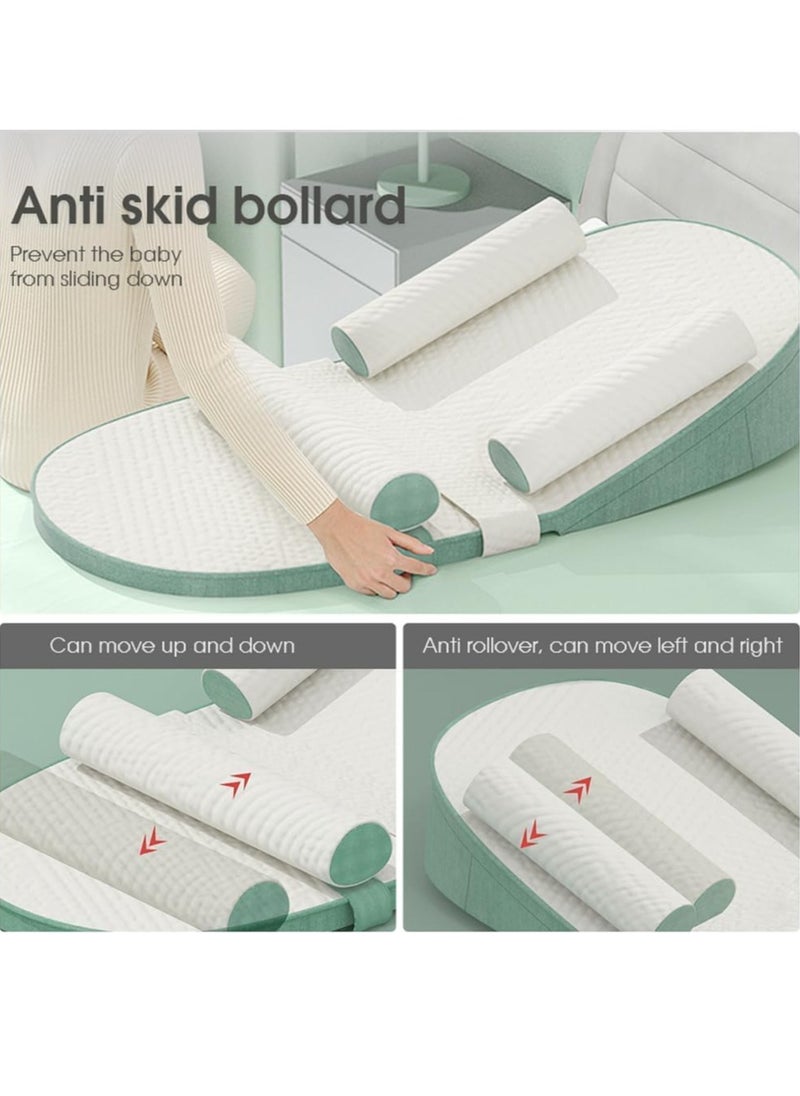Generic - Baby Care Pillow, Baby Anti Spill Pillow, Baby Travel Bed, Baby Care Bed Wedge Sleep Pillow, Anti Backflow Pillow, Adjustable Height 0-30 °, Relieves Vomiting Milk - Image 1