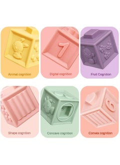 Necomi 12 Pcs Baby Building Blocks, Teething Toys, Stacked Cubes, For Preschoolers, Educational Games For Babies 0-12 Months  - Image 2