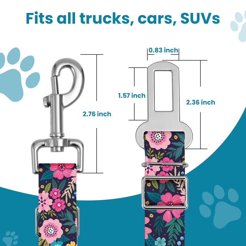 HCYPCV Adjustable pet cat and Dog car seat Beltï¼ŒThe Lanyard is Flexible and Adjustable from 20 to 33 inches (Floral) - Image 5