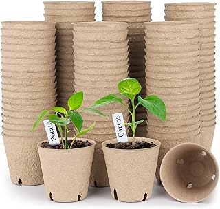homenote homenote HOMENOTE Peat Pots, 120 Pcs 3.15 Inch Seed Starting Pots with Drainage Holes Round Nursery Pot, Biodegradable  - Image 1