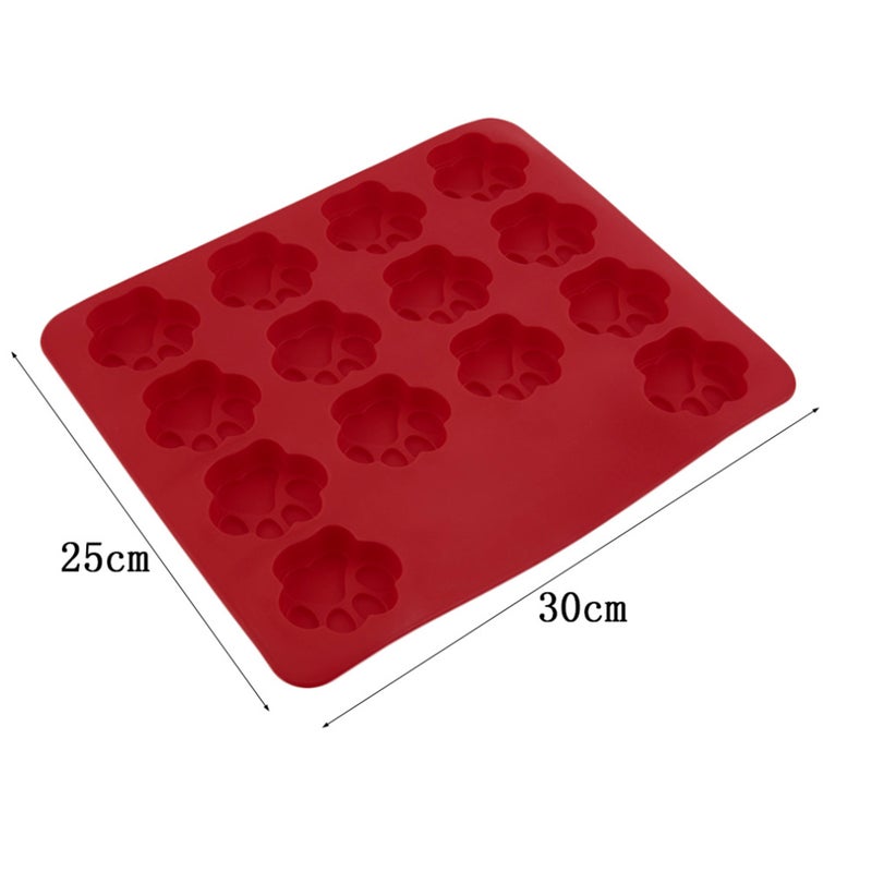 2pcs Dog Footprint Paw Silicone Biscuit Candy Chocolate Cake DIY Mould Tools - Image 3