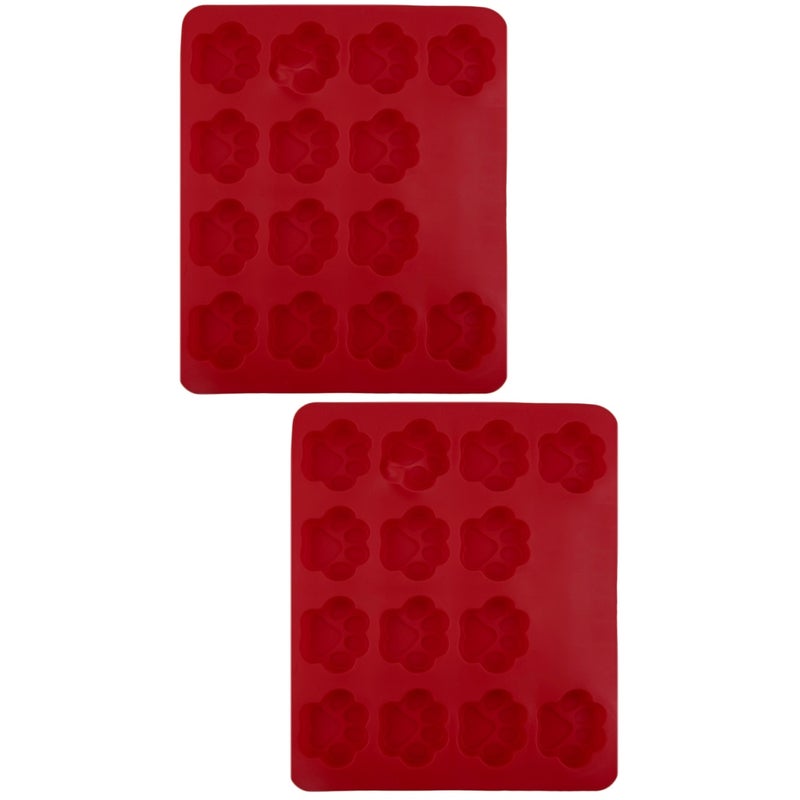 2pcs Dog Footprint Paw Silicone Biscuit Candy Chocolate Cake DIY Mould Tools - Image 1