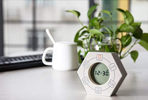 Znewtech Hexagon Rotating Productivity Clock, Pomodoro Timer with 5,15, 30, 45, 60 Minute Presets, Timer for People with ADHD (White) - Image 4