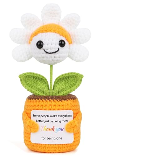 Sizobi Valentines Galentines Day Gifts for Women - Thank You Gifts Positive Daisy Emotional Support Crochet - Birthday Appreciation Easter Friendship Gifts for Best Friend Teacher Coworker Boss Nurse - Image 1