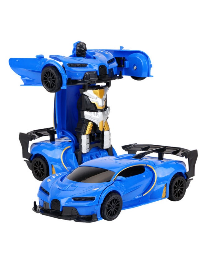 Children's Deformation Remote Control Car Robot Boy Toy Car Electric Induction Remote Control Car Stall Toy Wholesale-Color:5051M Impact Deformation (dark Blue)-Proportion:1:18  - Image 1