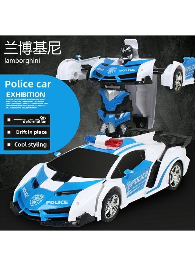 Children's Deformation Remote Control Car Robot Boy Toy Car Electric Induction Remote Control Car Stall Toy Wholesale-Color:5051M Impact Deformation (dark Blue)-Proportion:1:18  - Image 3