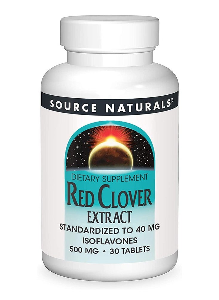 Source Naturals - Source Naturals Red Clover Extract 500 mg 30 Tablets - Image 1