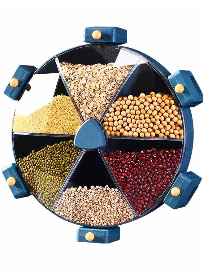 TRADEGATE 360° Rotating Cereal Dispenser (8.5L) – 6 Compartment Airtight Grain Storage Container	Food Dispenser & Rice Organizer for Kitchen Counter - Image 1
