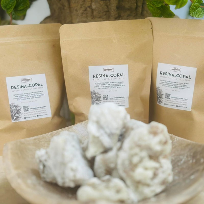 amae INCENSE 100% Pure Natural Organic White Mayan Copal Rocks - 3.5 Ounces - Image 2