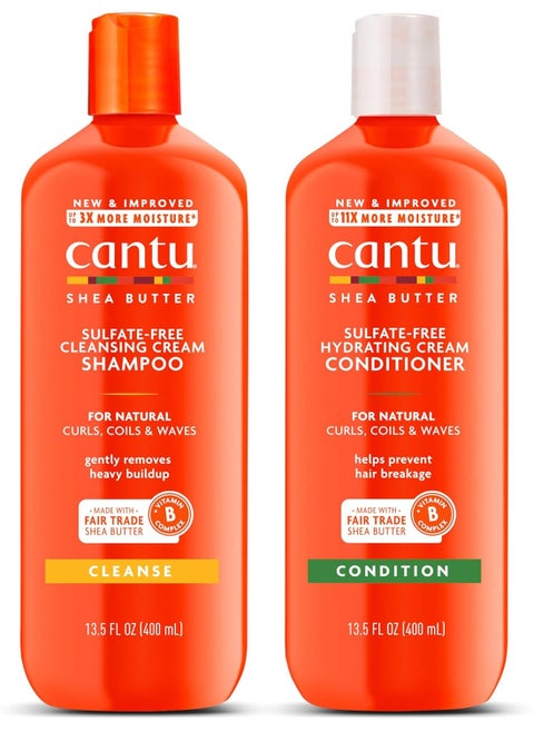 Cantu Shea Butter Sulfate Free Creamy Shampoo and Conditioner Set, 13.5 fl oz (Pack of 2)