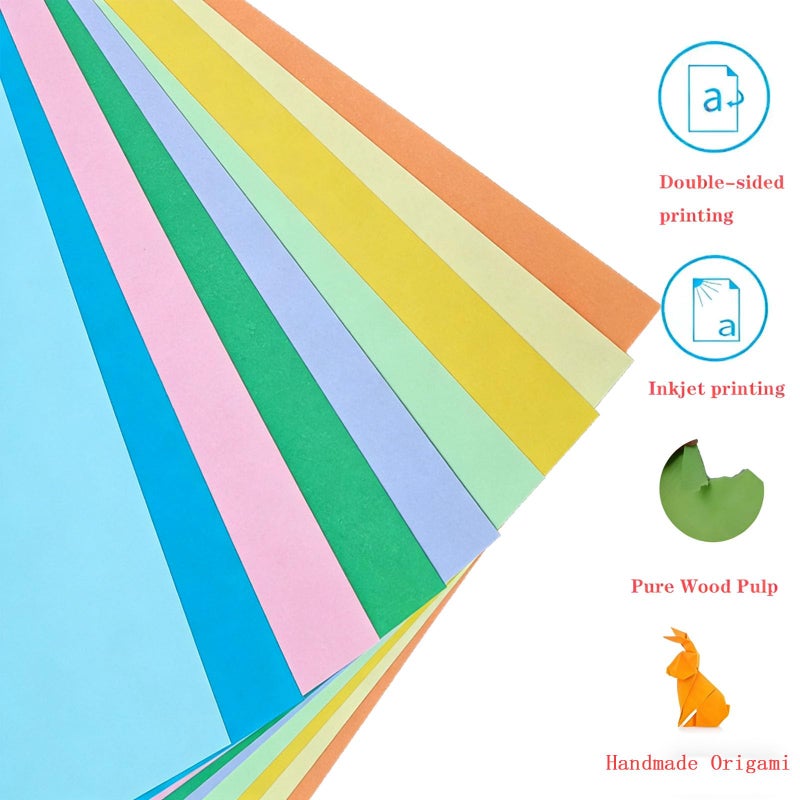 Luozong Colored Copy Paper 8.5 x 11 Printer Paper, 90 Sheets Colorful Paper Letter Size, Brightness Rainbow Lightweight Color Construction Paper for Arts Crafts DIY Origami School Office Supplies - Image 2