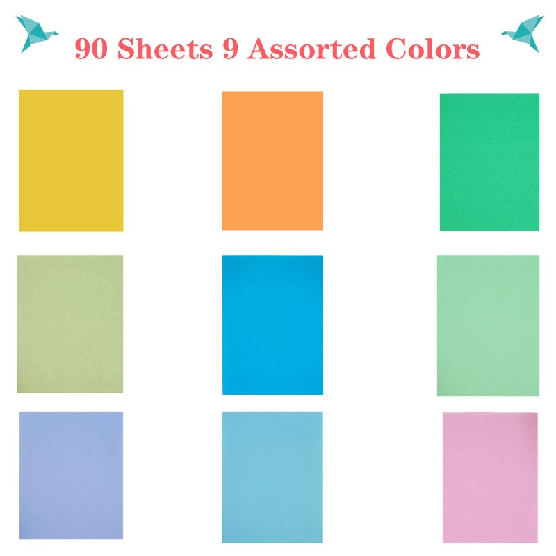 Luozong Colored Copy Paper 8.5 x 11 Printer Paper, 90 Sheets Colorful Paper Letter Size, Brightness Rainbow Lightweight Color Construction Paper for Arts Crafts DIY Origami School Office Supplies - Image 3