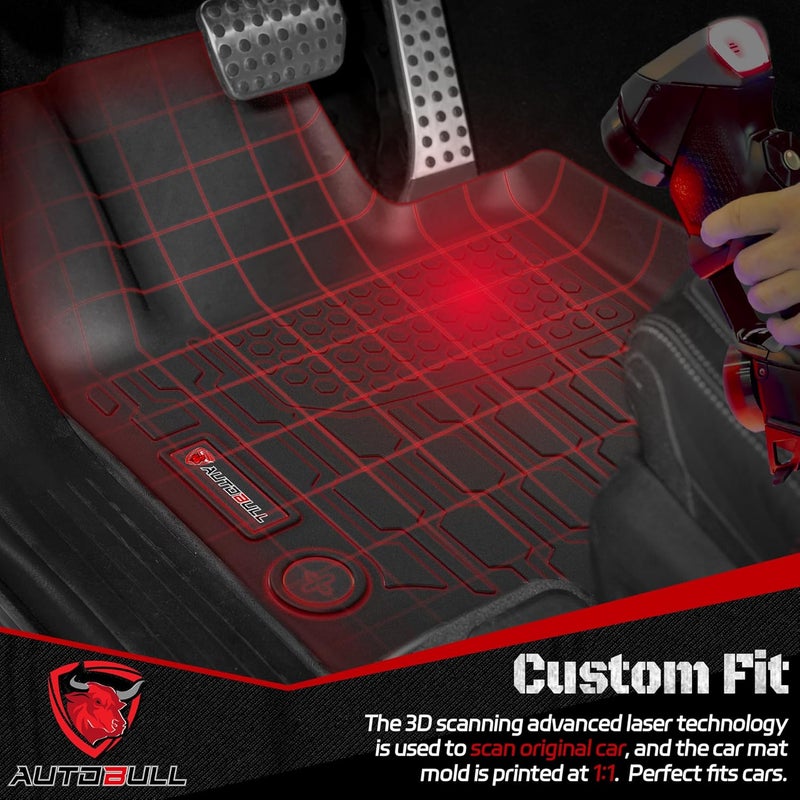 AUTOBULL All Weather Floor Mats for 2011-2023 Dodge Charger RWD & Chrysler 300 - Custom Fit TPE Liners, Black - Image 4