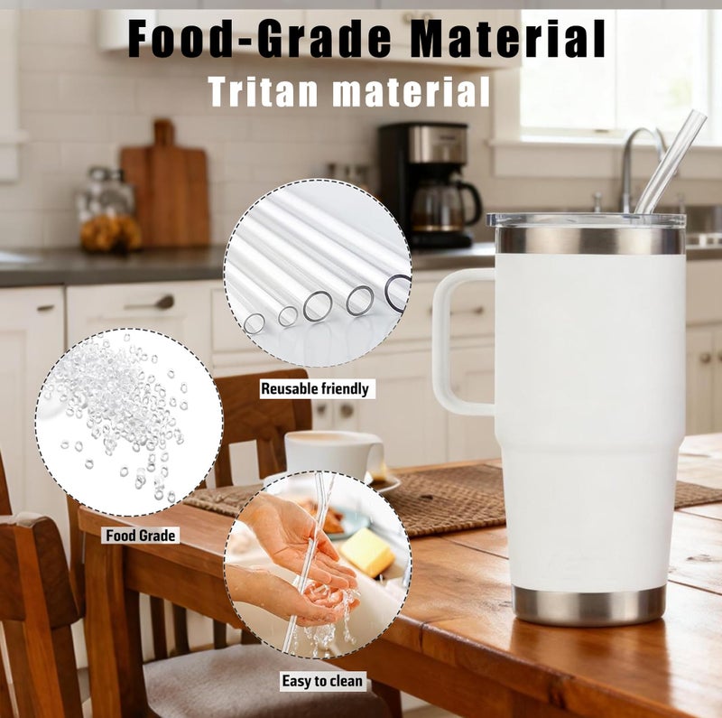 PAKCHOICE 8 Pack Replacement Clear Straws for Stanley 20 oz 14oz Tumbler, 8.85 inch Reusable Plastic Straws for Yeti 30oz 25 oz 26 oz 20 oz Tumbler, Mason Jar 16oz Venti Cup with Brush - Image 5