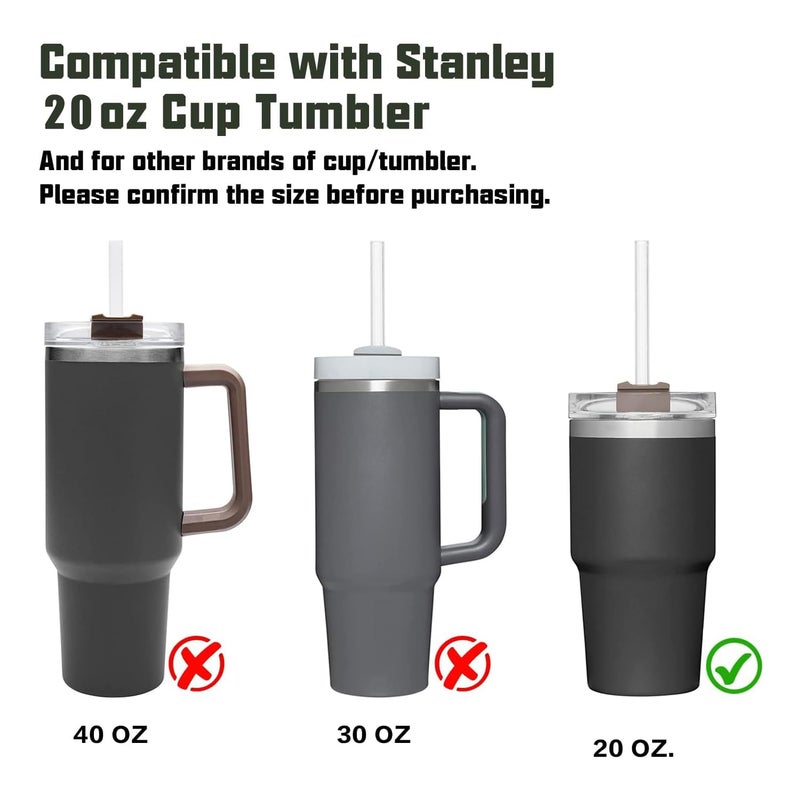 PAKCHOICE 8 Pack Replacement Clear Straws for Stanley 20 oz 14oz Tumbler, 8.85 inch Reusable Plastic Straws for Yeti 30oz 25 oz 26 oz 20 oz Tumbler, Mason Jar 16oz Venti Cup with Brush - Image 3